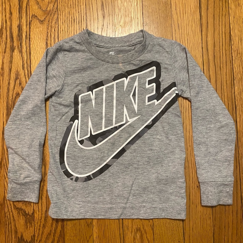 Nike Gray Cotton Long Sleeve (Toddler Boys: 2T)